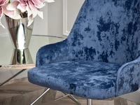 Krzesło MIO RING GRANATOWE WELUR CHROM - elegancka tkanina
