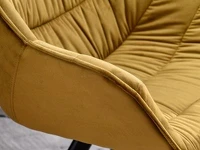 Krzesło z podłokietnikami NADIA ZŁOTE NA CZARNEJ NODZE - miękkie podłokietniki