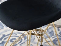 Krzesło MPC ROD TAP CZARNE welurowe na złotych nogach - welurowa tkanina