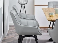 Krzesło aruba szary skóra-ekologiczna, podstawa czarny