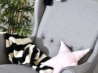 Fotel MALMO szary modny uszak do pokoju dziecka - charakterystyczne detale
